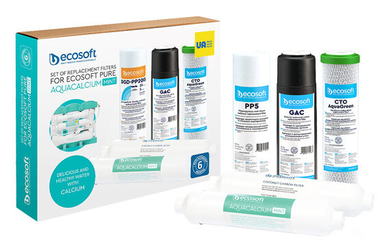 Set náhradných filtračných vložiek PURE AquaCalcium MINT bez RO membrány s krabicou