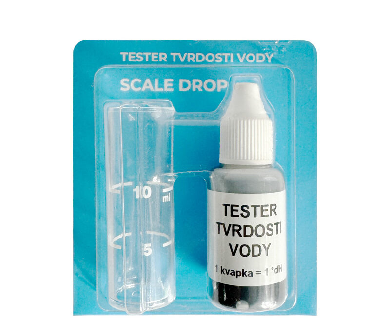 Kvapkový tester tvrdosti vody v balení