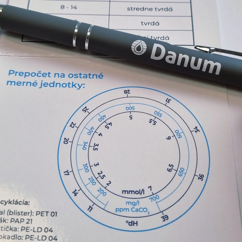 Prepočet na rôzne merné jednotky pre kvapkový tester tvrdosti vody